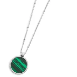 Fashion Collana catena grumetta con piastrina tonda pendente Collane