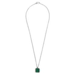 Best Collana catena grumetta con piastrina quadrata pendente Collane