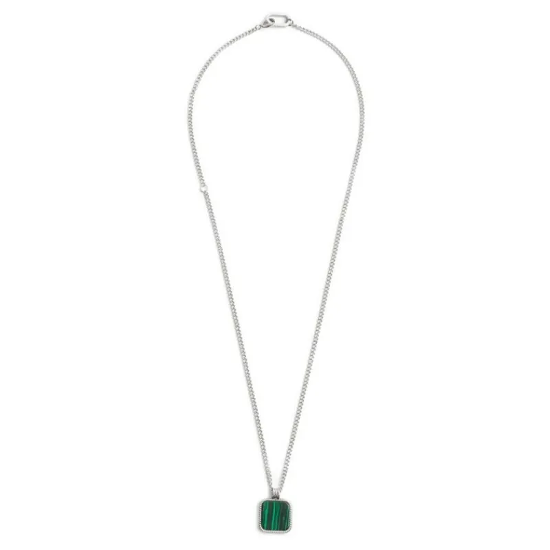 Best Collana catena grumetta con piastrina quadrata pendente Collane