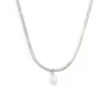 Hot Collana catena snake con perla ovale pendente centrale Collane