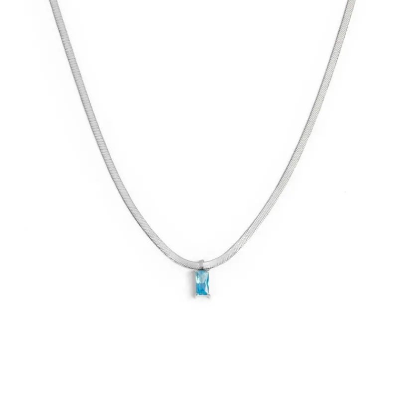 Online Collana catena snake con zircone baguette Collane