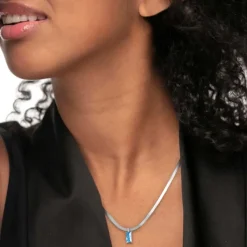 Online Collana catena snake con zircone baguette Collane