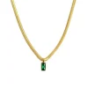 Fashion Collana catena snake cristallo baguette centrale Collane