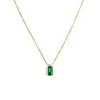 Fashion Collana catena snake quadrata cristallo baguette centrale Collane