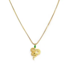 Best Collana catena snake quadrata con serpente pendente Collane