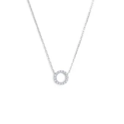 New Collana cerchio 0,8cm con zirconi bianchi Collane