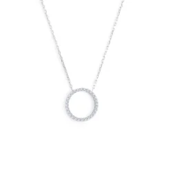 Discount Collana cerchio 1,4cm con zirconi bianchi Collane