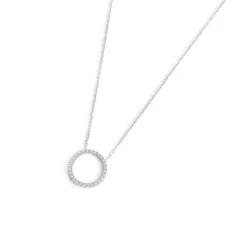 Discount Collana cerchio 1,4cm con zirconi bianchi Collane