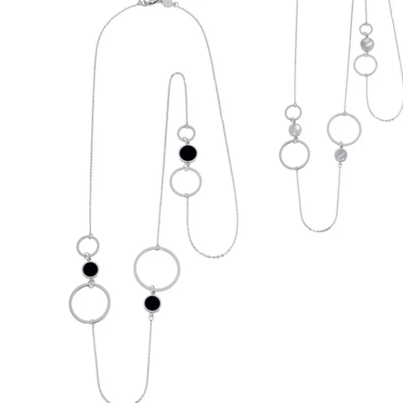 Sale Collana con cerchi acrilico e madreperla Collane
