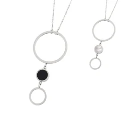 Discount Collana con cerchio acrilico e madreperla Collane