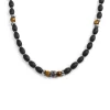 Hot Collana con onice nera ovale e sfere occhio di tigre Collane