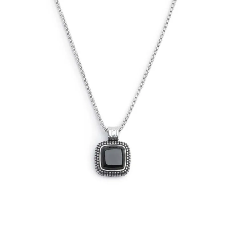 Discount Collana con onice nera quadrata Collane