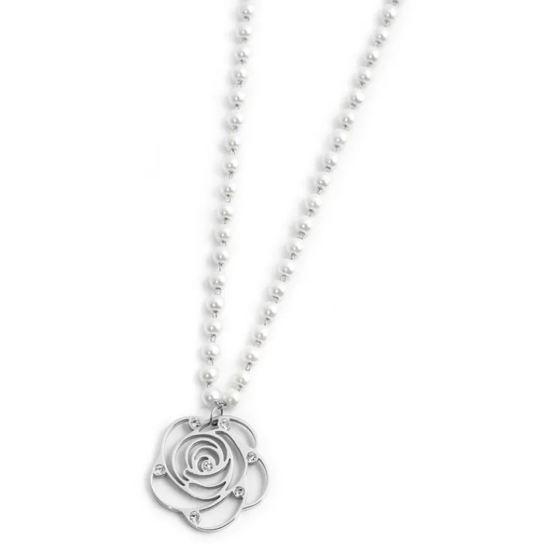 Hot Collana con pendente rosa con cristalli Collane