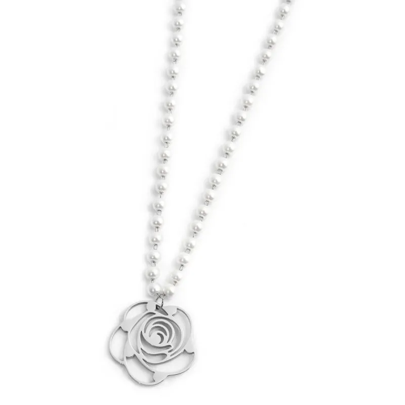Hot Collana con pendente rosa con cristalli Collane