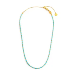 Outlet Collana con perline a tubo turchesi ed ematite Collane