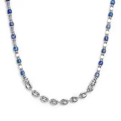 New Collana con rondelle in sodalite ed elementi in ematite Collane