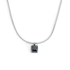 Discount Collana con zircone nero quadrato Collane