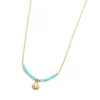 Sale Collana conchiglia pendente con perla e perline a tubo turchesi Collane