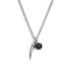 Discount Collana corno pendente e pietra lavica Collane