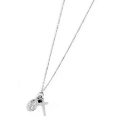 New Collana croce e madonna Collane