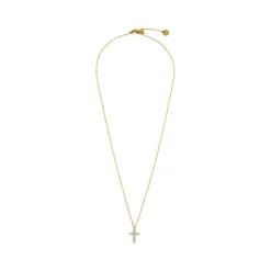 Fashion Collana croce pendente 1,4cm con zirconi Collane