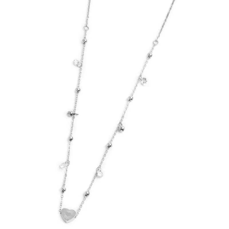 Hot Collana cuore madreperla con sfere e zirconi Collane