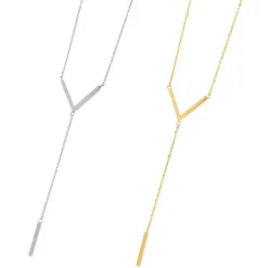 Online COLLANA IN ACCIAIO CON V E BARRETTA Collane