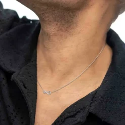 Hot Collana infinito con zirconi bianchi Collane