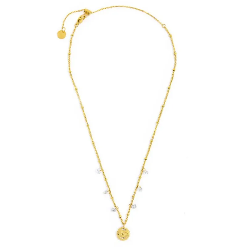 Hot Collana medaglietta infinito pendente con zirconi Collane