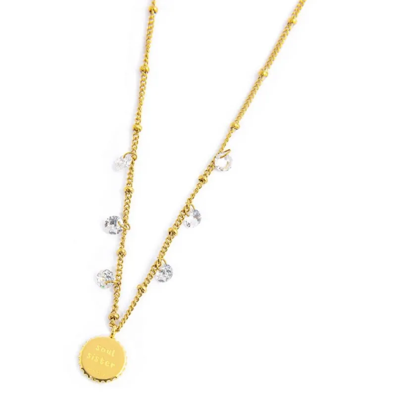 Hot Collana medaglietta infinito pendente con zirconi Collane