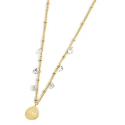 New Collana medaglietta rosa dei venti pendente con zirconi Collane