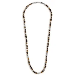 Fashion Collana occhio di tigre e pietra lavica Collane