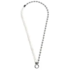 Outlet Collana perle fiume masticate con catena a sfere Collane