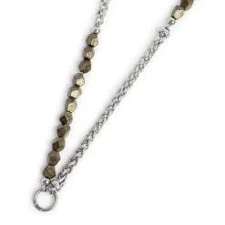 Hot Collana pietre pirite e catena sonaglio e rolò Collane