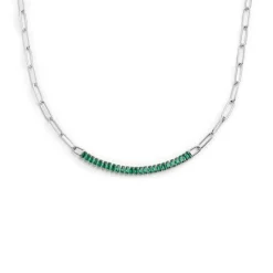 Discount Collana tennis centrale cristalli baguette Collane