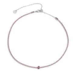 Clearance Collana tennis con zirconi e zircone centrale baguette Collane