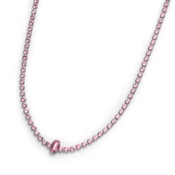 Clearance Collana tennis con zirconi e zircone centrale baguette Collane