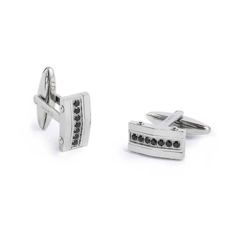 Discount Gemelli rettangolari con zirconi neri Accessori