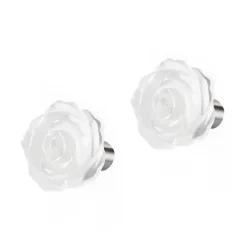 Online Orecchini a lobo con rosa in madreperla da 1,2cm Orecchini
