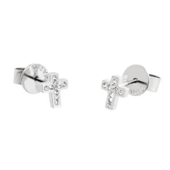 Clearance Orecchini a lobo croce con cristalli Orecchini