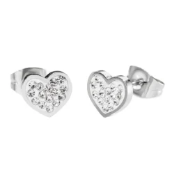 Online Orecchini a lobo cuore con cristalli Orecchini