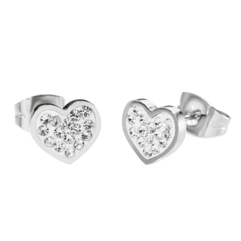 Online Orecchini a lobo cuore con cristalli Orecchini