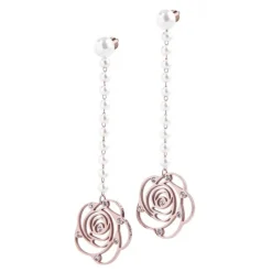 Hot Orecchini con pendente rosa con cristalli Orecchini