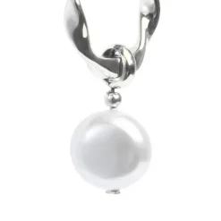 Discount Orecchino a cerchio 1,4cm con perla pendente Orecchini