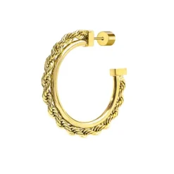 Outlet Orecchino a cerchio con catena a corda Orecchini