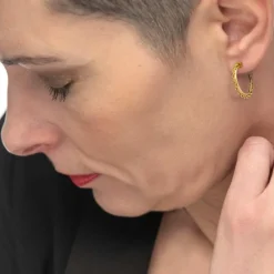 Outlet Orecchino a cerchio con catena a corda Orecchini