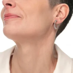 Best Orecchino a cerchio con catena grumetta e sfere Orecchini
