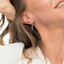 Clearance Orecchino a cerchio con corno pendente Orecchini