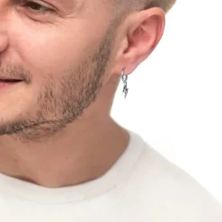 Sale Orecchino a cerchio con fulmine pendente Orecchini