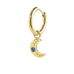 Hot Orecchino a cerchio con luna pendente Orecchini